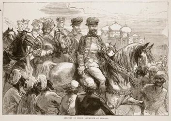 Arrival of Major Lawrence at Coilady, Illustration from Cassell