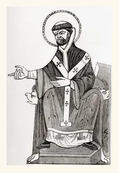 Augustine of Canterbury, 6th century Catholic Benedictine monk who became the first Archbishop of Canterbury, from Old England: A Pictorial Museum