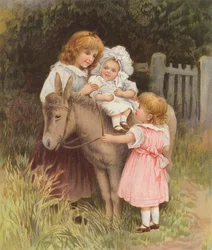 Baby Having a Ride on a Donkey