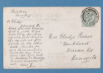 Back of Jim Hogan postcard, 1907