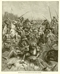 Battle of Spaniards with the Moors