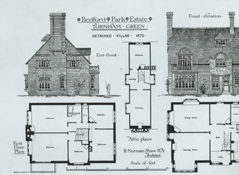 Bedford Park Estate, Turnham Green, from The Building News, 1879