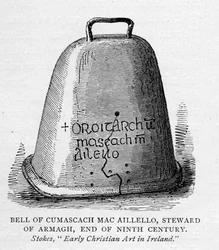 Bell of Cumascach Mac Aillelo, Steward of Armagh, End of Ninth Century, illustration from Short History of the English People by J. R. Green, published 1892