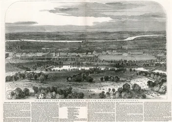 Birdseye View of the Crystal Palace and Surrounding Country, Great Exhibition, 1851