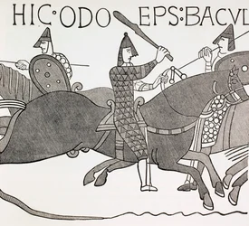 Bishop Eudes holding his Baton of Office at the Battle of Hastings