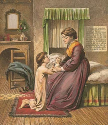 Boy Praying with His Mother