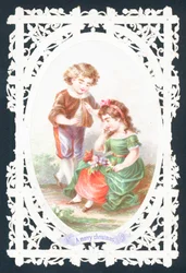 Boy talking to shy girl