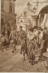 British Highlanders Made Welcome at a French Town