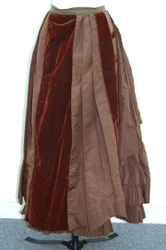 Brown dress (skirt and small jacket), c.1875