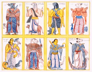 Buddhist deities, from The History and Doctrine of Buddhism by Edward Upham, 1829