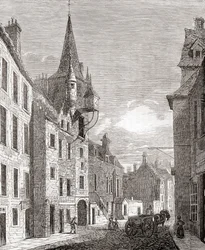 Canongate Jail, Edinburgh, Scotland, from Old England: A Pictorial Museum, Published 1847