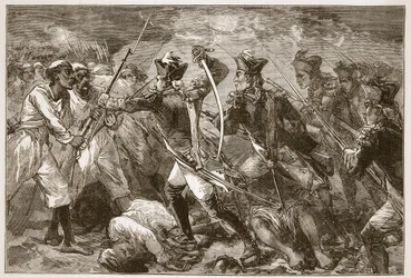 Captain Yorke Leading the Forlorn Hope at Masulipatam, Illustration from Cassell