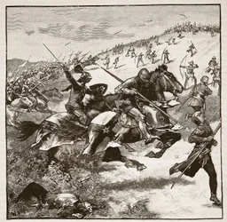 Charge of the Scots at Homildon Hill (Illustration from Cassell