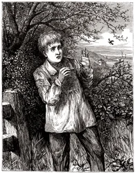 Child Frightened by a Bee - Illustration, Beginning 20th Century