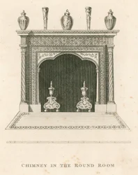 Chimney in the Round Room, Strawberry Hill, Twickenham, London