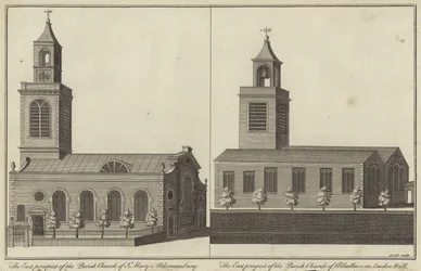 Church of St Mary, Aldermanbury and Church of Allhallows on London Wall, London