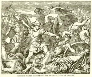 Cimbric Women Defending the Fortification of Wagons