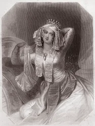 Cleopatra (Antony and Cleopatra) in - Gallery of the women of Shakespeare, collection of forty-five serious portraits by early London artists, enriched with critical and literary notices circa 1838