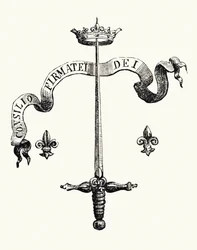Coat of arms of the family of Joan of Arc, 1878