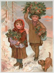 Collecting Holly in the Snow