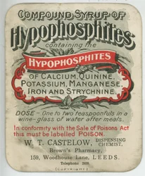 Compound Syrup of Hypophosphites label, early 20th century