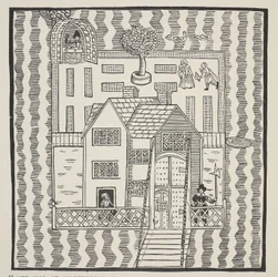 Copy of The Map of Mockbeggar Hall, with his situation in the spacious country called anywhere, c.1633, from the Ballad of Roxborough