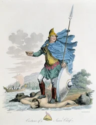Costume of a Saxon leader - in "Celts and Goths, Customs of the Inhabitants of the British Isles of the Early 6th Century and the Gothic Nations of the West Coast of the Baltic", by S. R. Meyrick and Ch. Smith