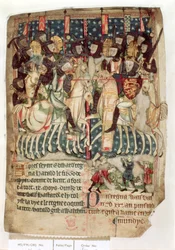 William killing Harold at the Battle of Hastings, from the 