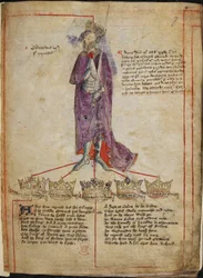 Drawing of Edward III, with short account of his reign, and lines from 