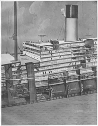 Cross Section of the Titanic Showing How Passengers Get on Deck, from The Sphere, 11 May 1912