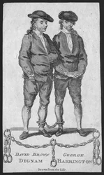 David Brown Dignam and George Barrington, illustration from the London Magazine, May 1777