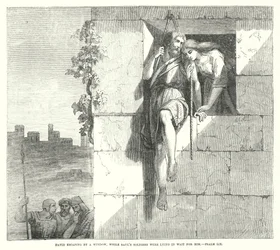 David Escaping by a Window, While Saul