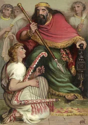 David Playing on the Harp Before Saul