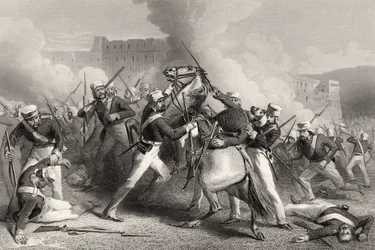 Death of Brigadier Adrian Hope in the Attack on the Fort of Roodmow, 15th April 1858, from 