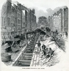 Deepening the Fleet Street Sewer, London, 1845