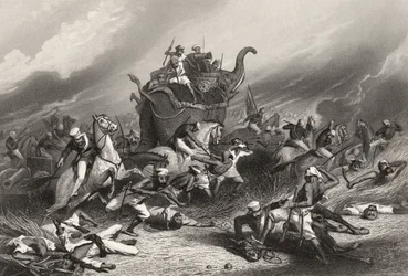 Defeat of the Peishwas army before Jhansi by General Rose on 1st April 1858, from 