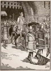 Departure of Bishop Odo from Rochester (Illustration from Cassell