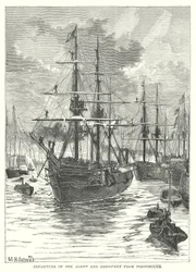 Departure of the Alert and Discovery from Portsmouth