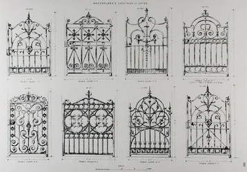 Designs for cast-iron railings, from 