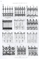 Designs for cast-iron railings, from 