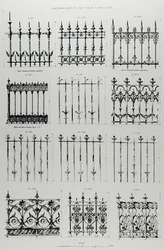 Designs for cast-iron railings, from 