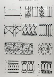 Designs for cast-iron railings, from 