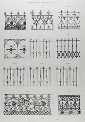 Designs for cast-iron railings, from 