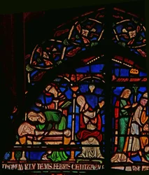 Miracle Window depicting St. Thomas appearing to the infant Geoffrey of Winchester (detail)