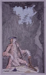 Dick Turpin hiding in a cave, from Richard Bayes