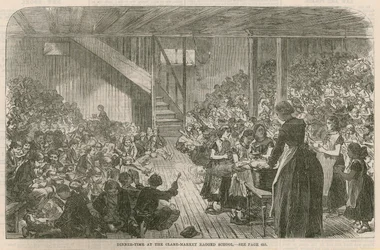 Dinner time at the Clare Market ragged School, Christmas 1869