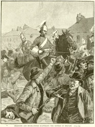 Dragoons and Highlanders scattering the Rioters in Belfast