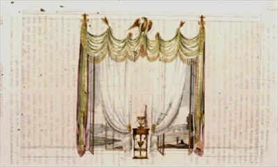 Drawing Room Window Curtain and Work Table, Plate 104 from Ackermann