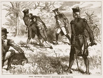 Duel Between Warren Hastings and Francis, Illustration from Cassell