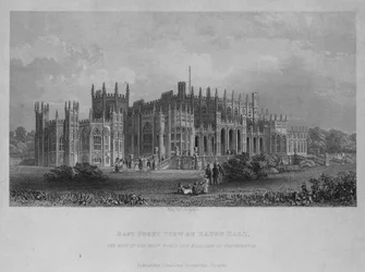 East Front View of Eaton Hall, the Seat of the Most Noble the Marquess of Westminster